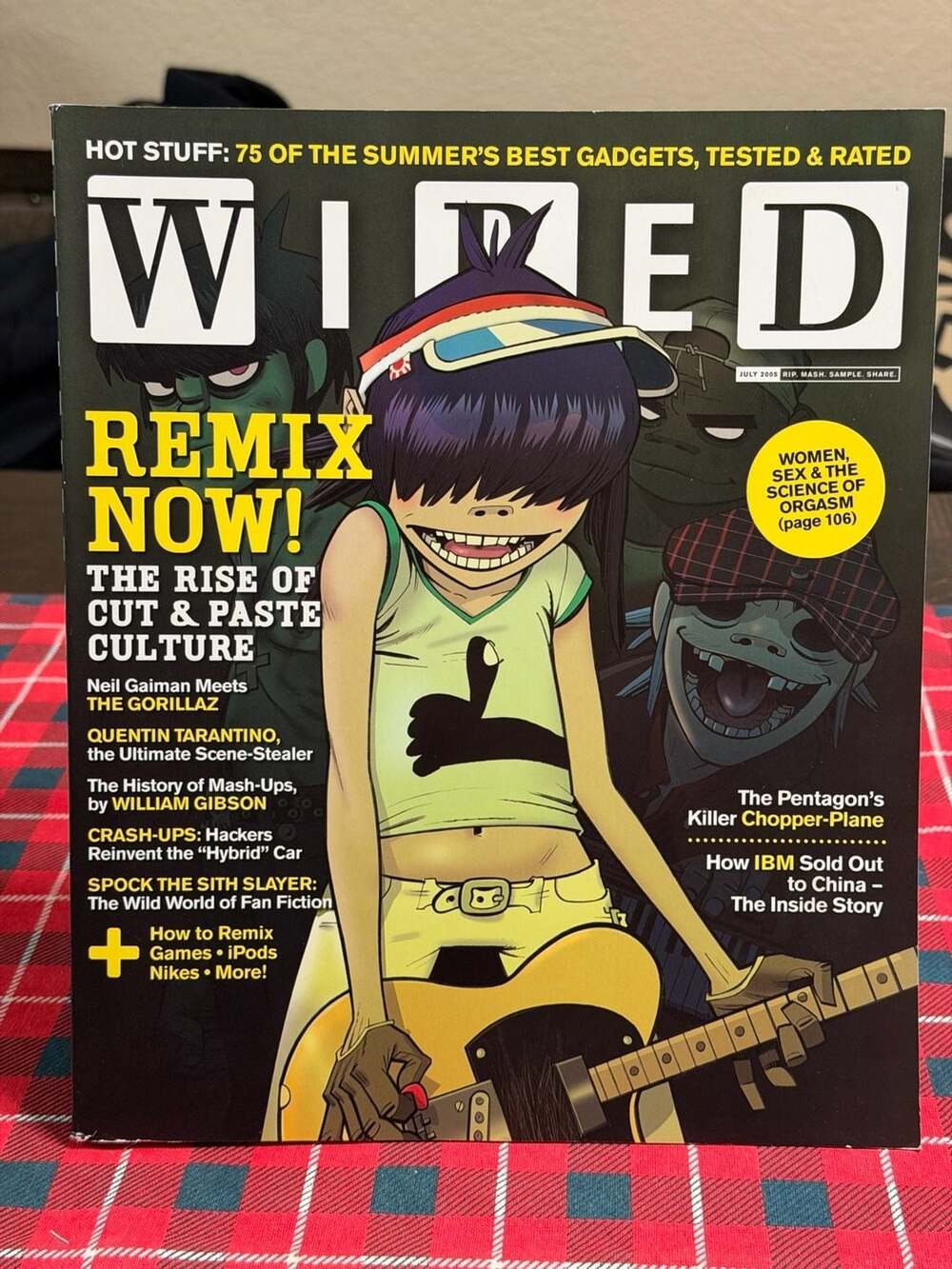 WIRED MAGAZINE July 2005 - Gorillaz by Neil Gaiman 2005 July w/ Wm Gibson +more